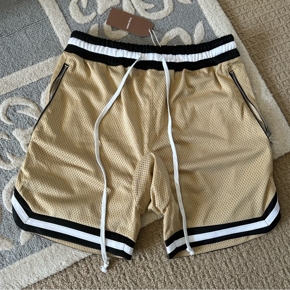Crysp denim mesh shorts